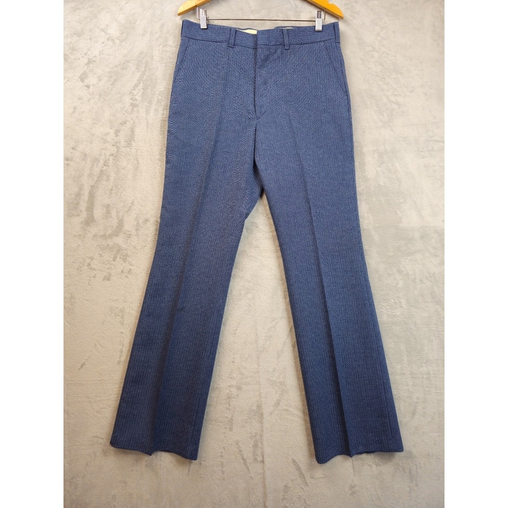Vintage 70s Hickory Striped Slacks 60s men Pants Talon Zip Dressy 34x33 Poly NWT